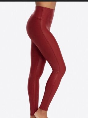 Spanx Faux Leather RED Leggings